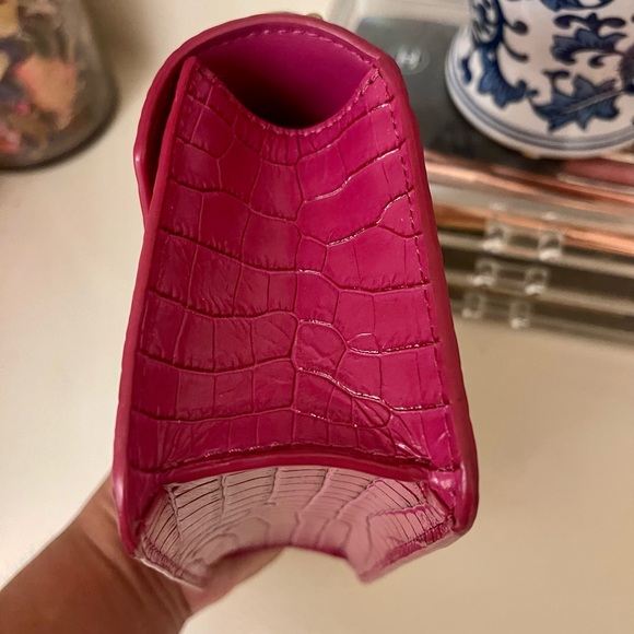 RALPH LAUREN Pink Croc-Embossed Chain Bag - Picture 7 of 10